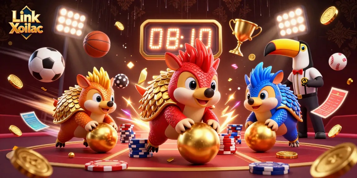 Experience thrilling action with Link Xoilac as pangolins bowl through poker chips and sports elements.