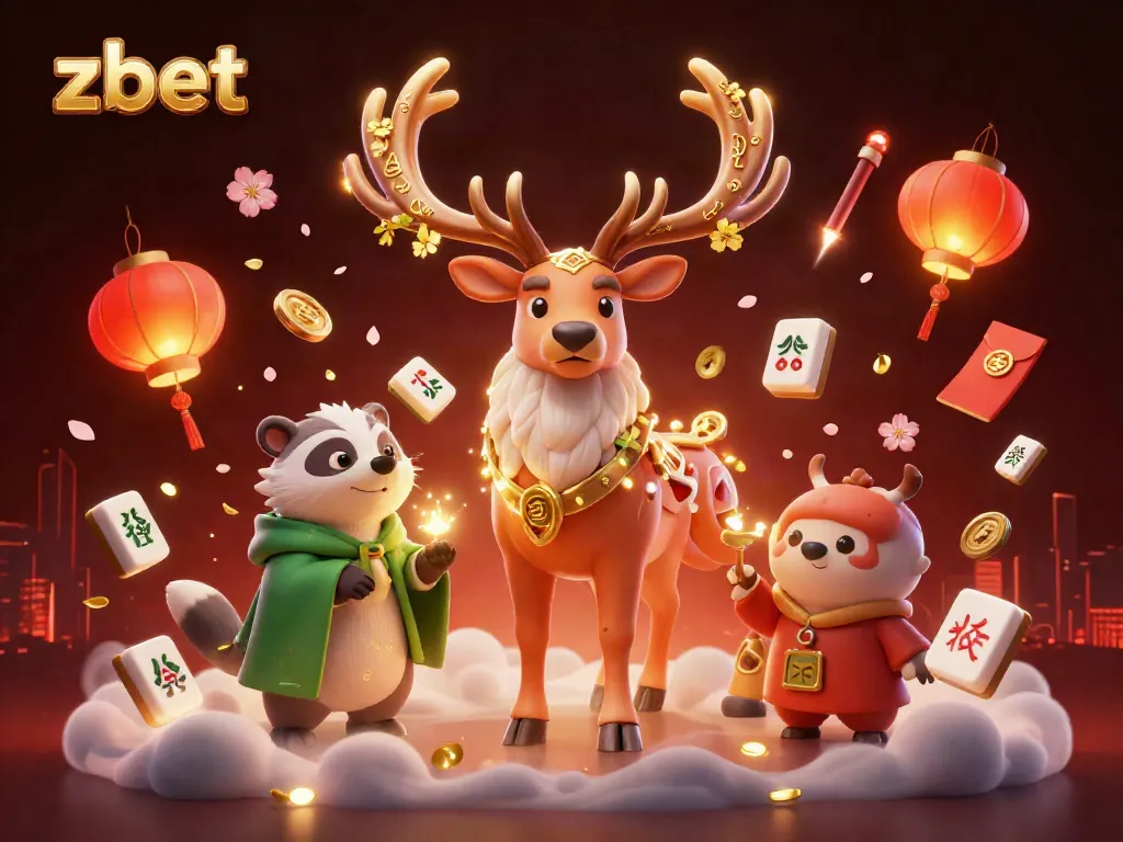 Experience zbet's dynamic gambling scene featuring a Celtic druid stag and badger amidst festive decorations.