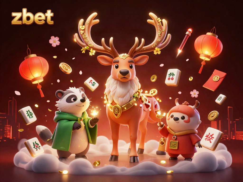 Experience zbet's dynamic gambling scene featuring a Celtic druid stag and badger amidst festive decorations.