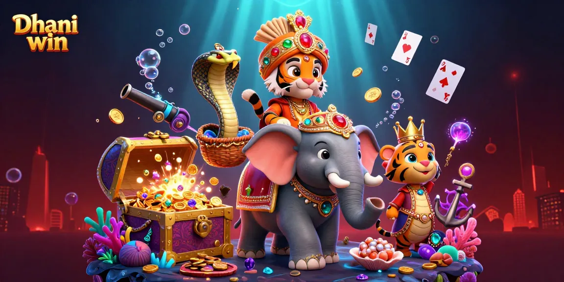 Dhani win offers thrilling lottery and gaming excitement with vibrant colors and engaging characters.